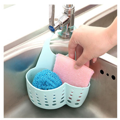 Hanging Pocket Drain Rack Shelf Suction Cup Sink Drain Basket Bowl Sponge Faucet Holder Kitchen Bathroom Storage Organizer