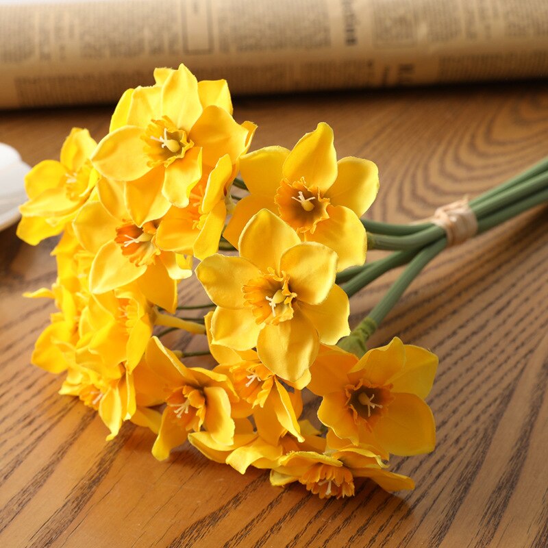 6pcs Artificial Narcissus Daffodil Plant