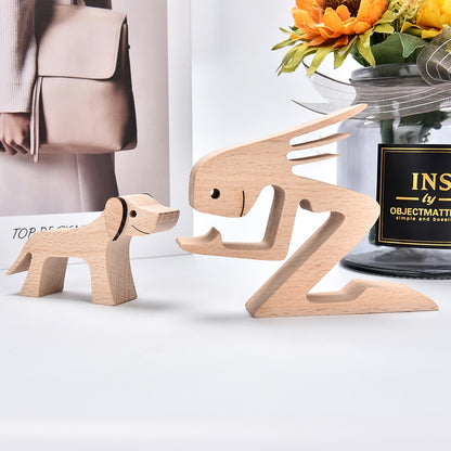 Handmade Wood Dog Decor Sculptures (Multi Styles)