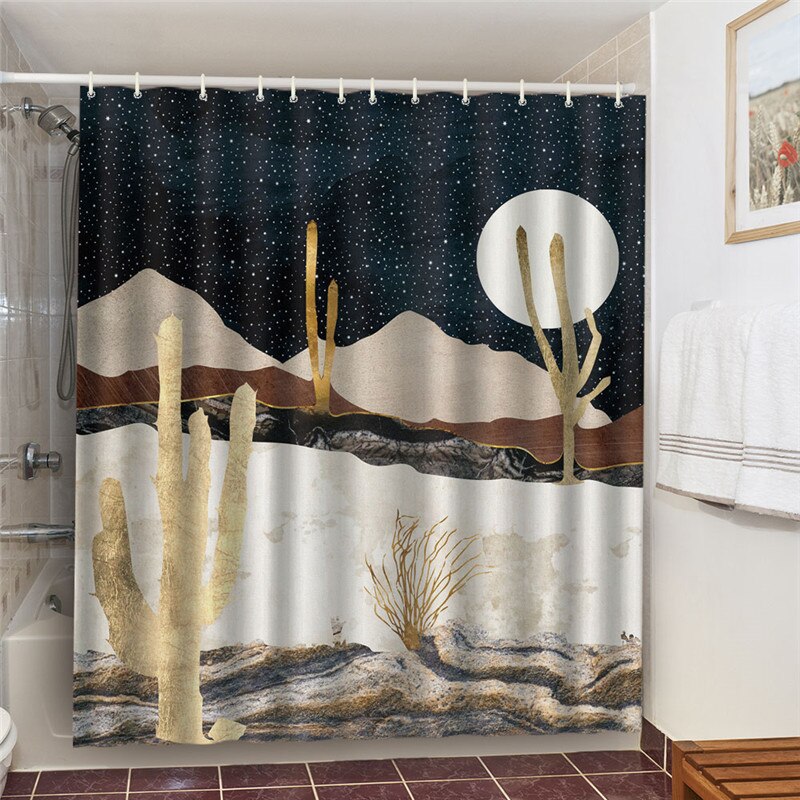 3D Waterproof Bathroom Curtain