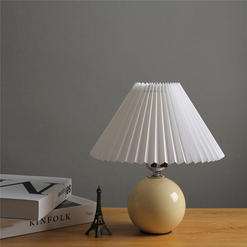 Nordic Ceramic Table Lamp Pleated (Multi Colors)