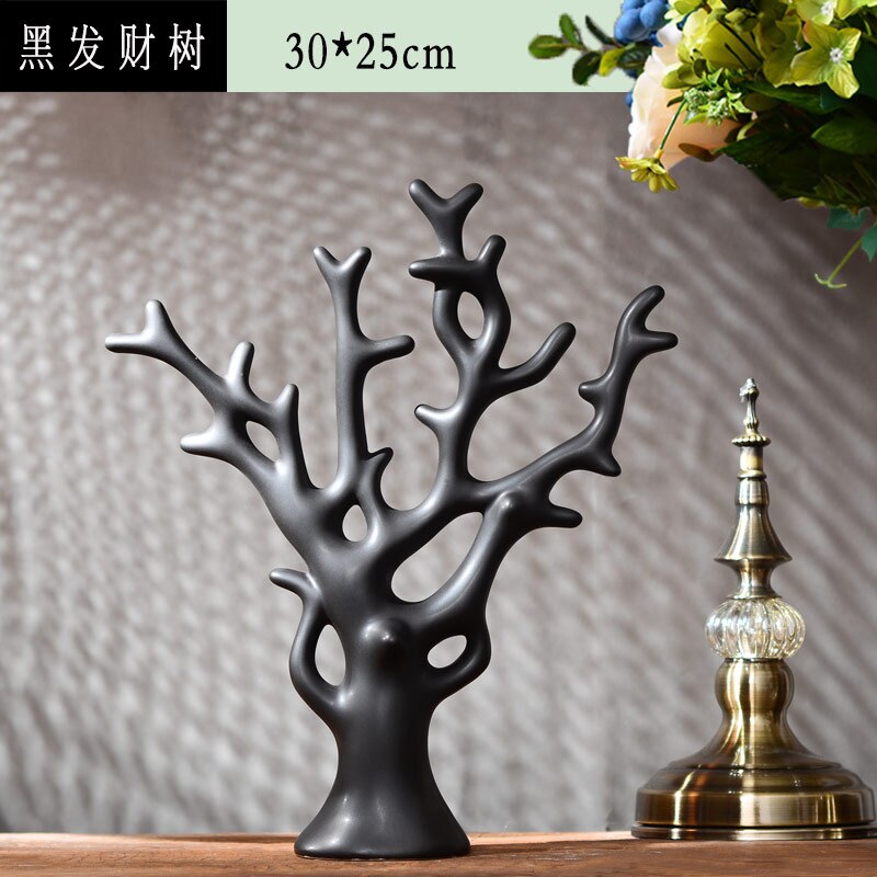 Simple Modern Ceramic Figurines Livingroom Ornament Home Furnishing Decoration Crafts Office Coffee Accessories Wedding Gift