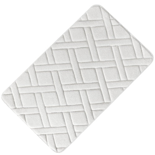 grid Embossing Bath Mat Non-slip Mats sponge Rug polyester fiber