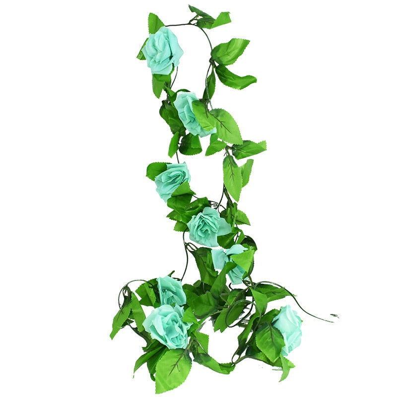 Silk Artificial Rose Vine Hanging Flowers For Wall Decoration