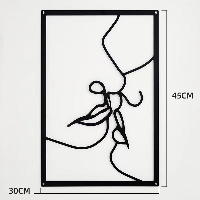 Nordic Abstract Female Line Iron Wall Hanging Decor