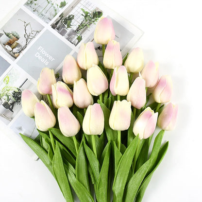 35 cm Tulip Flower Artificial Tulip Bouquet 10/5Pcs PE Foam Fake Flower Decor Home Garden Bouquet Decor