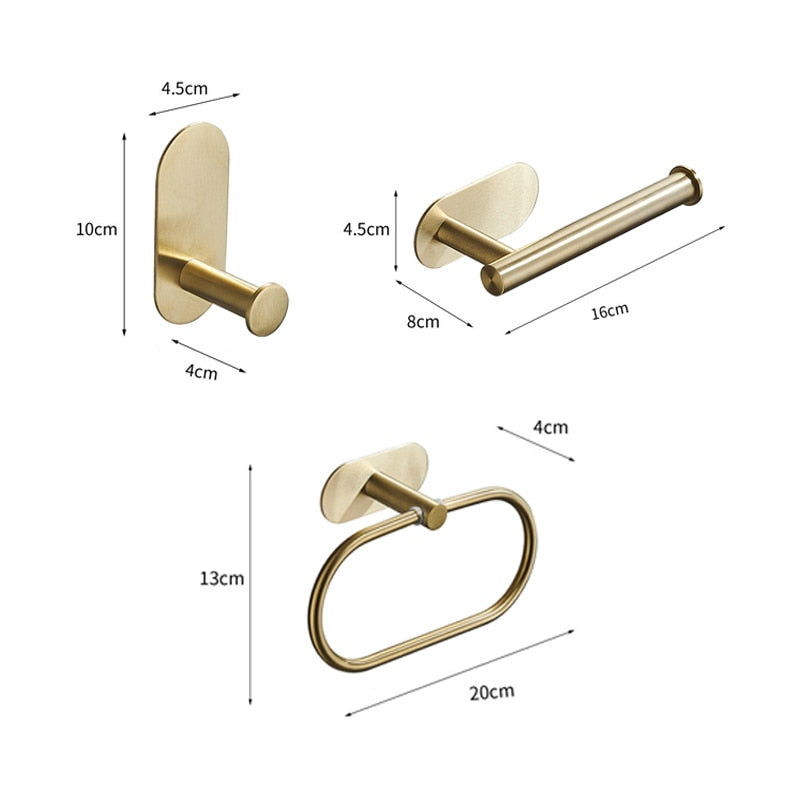 No Drilling Black Bathroom Accessories Sets Toilet Tissue Roll Paper Holder Towel Rack Bar Rail Ring Robe Clothes Hook Hardware