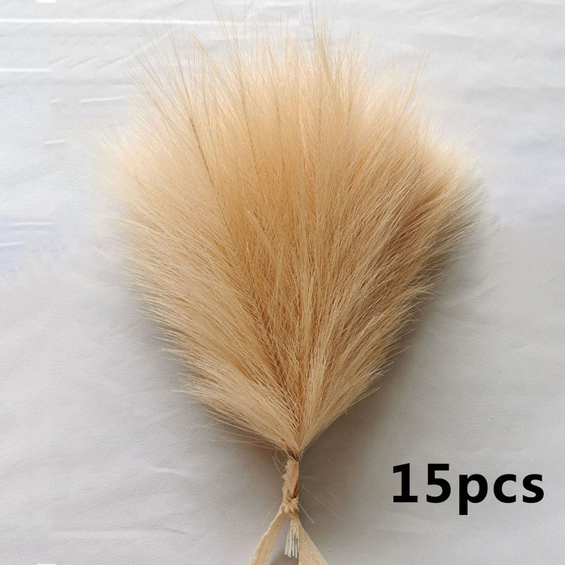 15pcs Artificial Pampas Grass Flower Bouquet (Multi Colors)