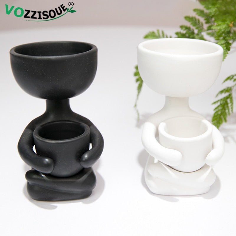 Imitation Humanoid Ceramic Flower Pots (Multi Styles/ Colors)