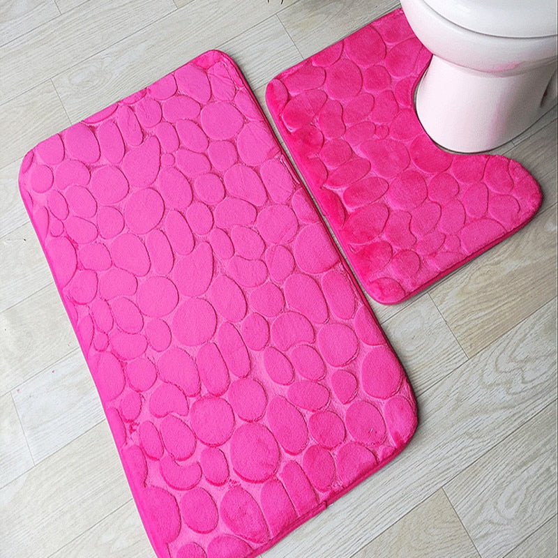 Bathroom Bath Mat Set Toilet Mat Non-slip Bath Mat