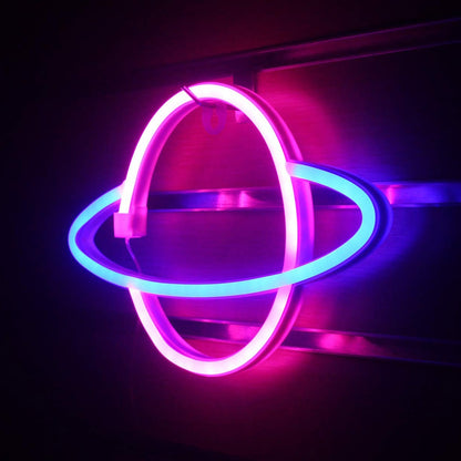 Planet LED Neon Light Sign Night Lamp Wall Art USB or Battery Powered