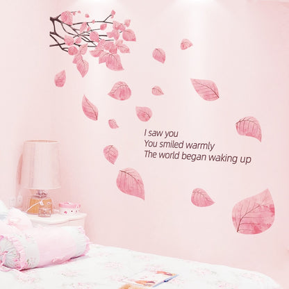 Cartoon Girl Moon Swing Wall Stickers DIY Tree Leaves Mural Decals