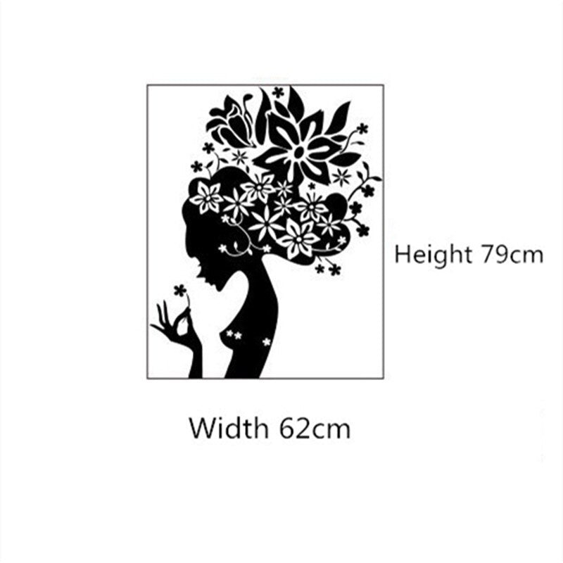 Bloom Multi-Pieces Flower Woman Pattern 3D Acrylic Decoration Wall Sticker