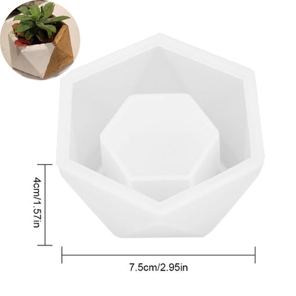 Hexagon Candle Jar Silicone Molds for Handmade UV Epoxy Plaster Concrete Clay Planter Pot Candle Holder Mould Home Decor