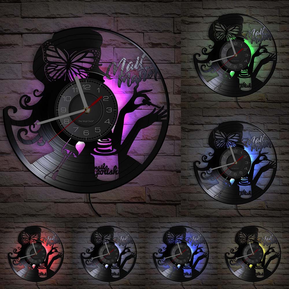 Design Wall Clock Fashion Beauty  Vinyl Record Wall Clock Decor (Multi Styles/Colors)