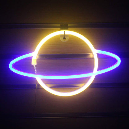 Planet LED Neon Light Sign Night Lamp Wall Art USB or Battery Powered