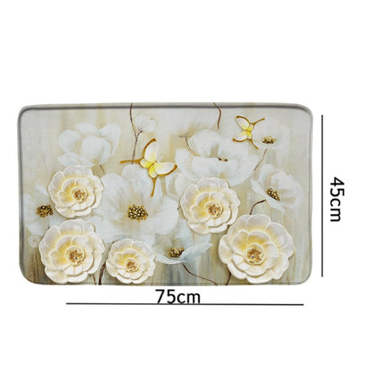 Elegant Bouquet of Fantastic White Flowers 3D Style Bathroom Set  (Multi Styles/Colors)