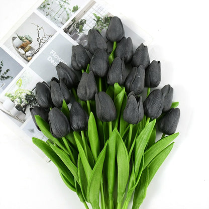 35 cm Tulip Flower Artificial Tulip Bouquet 10/5Pcs PE Foam Fake Flower Decor Home Garden Bouquet Decor