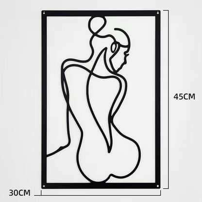 Nordic Abstract Female Line Iron Wall Hanging Decor