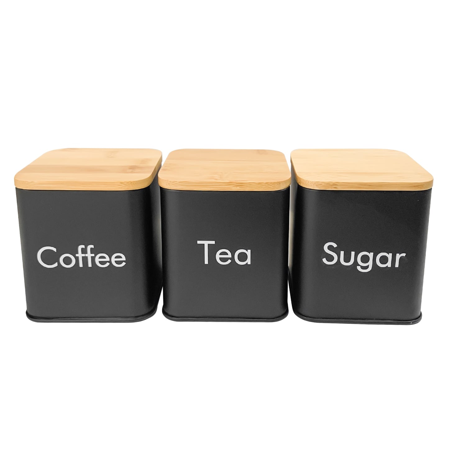 3pcs Sugar Tea Coffee Jar Metal Kitchen Storage Canister