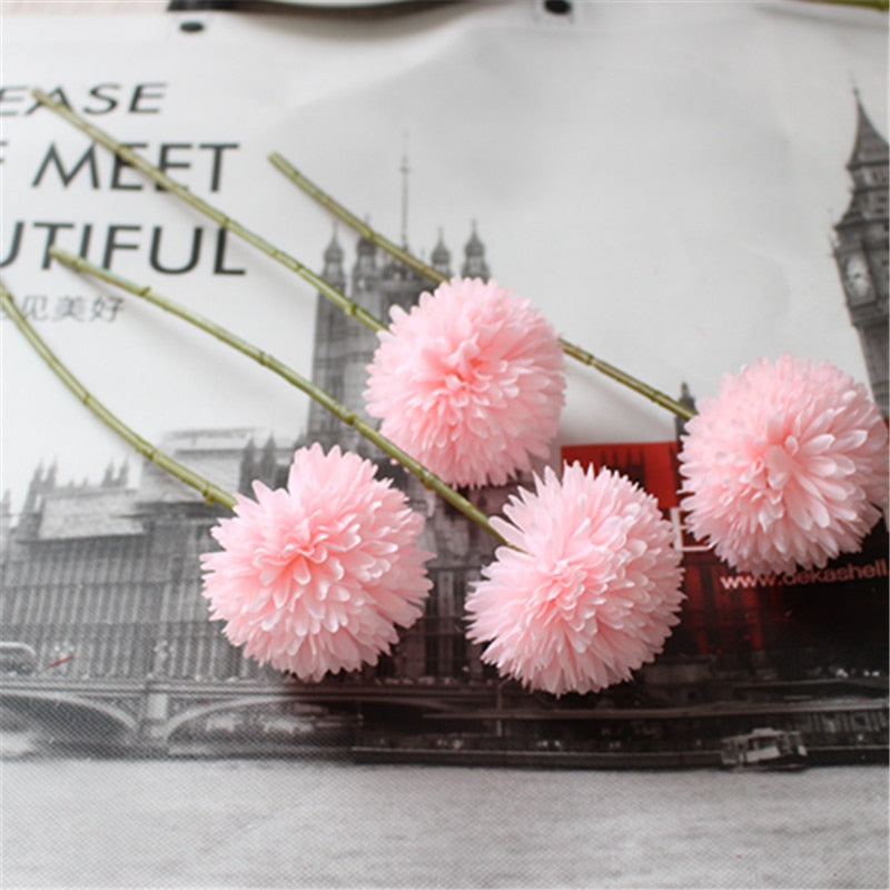 30cm Artificial Flower Dandelion Ball Chrysanthemum Fake Potted Flower Arrangement Decoration