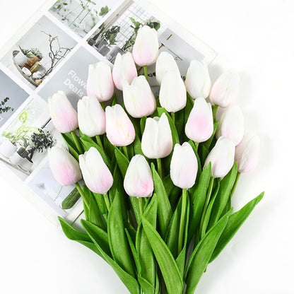 35 cm Tulip Flower Artificial Tulip Bouquet 10/5Pcs PE Foam Fake Flower Decor Home Garden Bouquet Decor