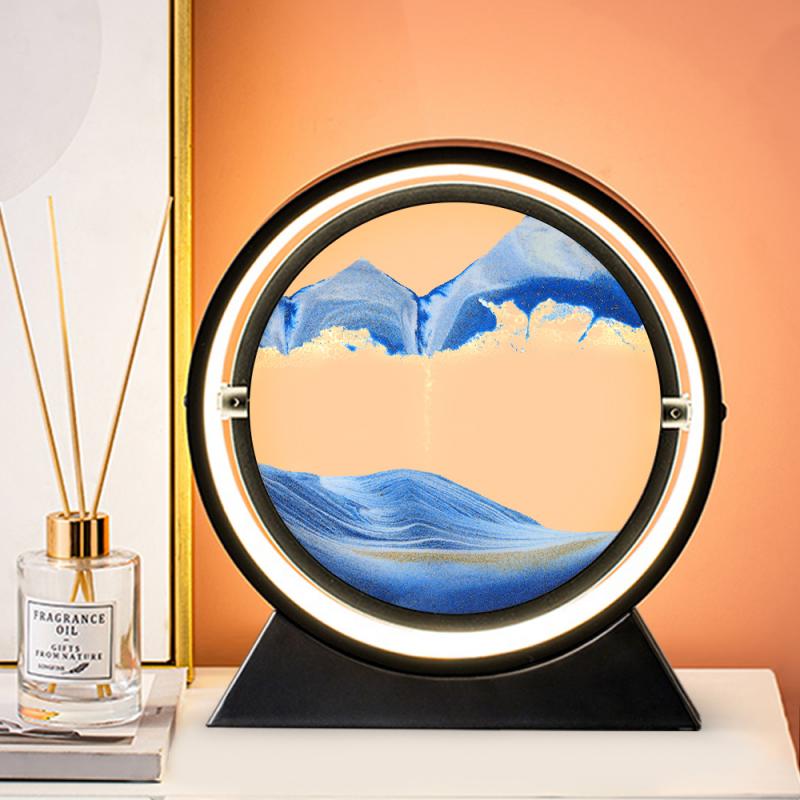 Moving Sand Art Picture Round Glass 3D Hourglass (Multi Styles/Colors)