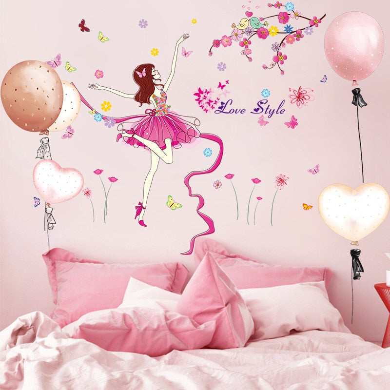 Dancer Wall Stickers DIY Balloons Mural Decal