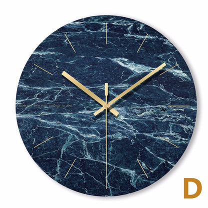 1 Pcs Nordic Marble Wall Clock Modern Minimalist Art Clocks (Multi Colors)