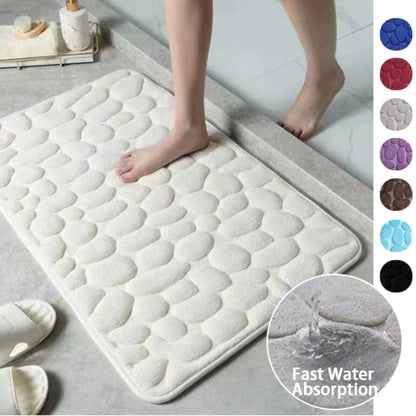 3D Cobblestone Embossed Non Slip Memory Foam Mat (Multi Styles/Colors)