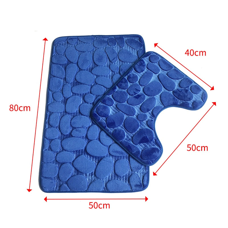 Bathroom Bath Mat Set Toilet Mat Non-slip Bath Mat