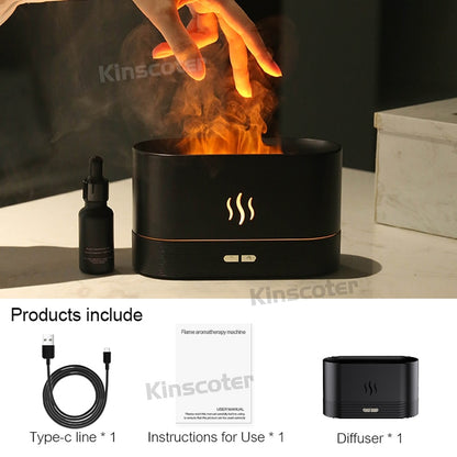 Kinscoter Aroma Diffuser Air Humidifier Ultrasonic Cool Mist Maker Fogger Led Essential Oil Flame Lamp Diffuser (Multi Colors)