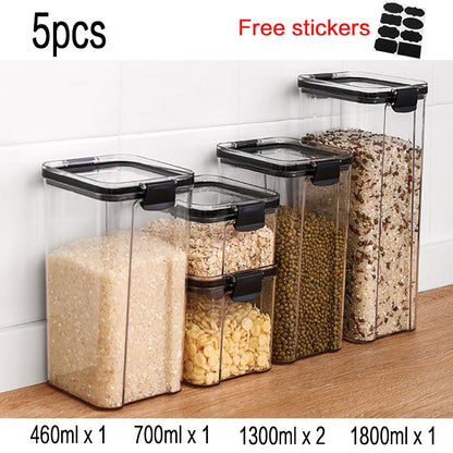 Food Storage Kitchen Container Plastic Box Jars for Bulk