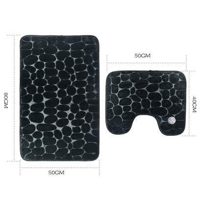 Bathroom Bath Mat Set Toilet Mat Non-slip Bath Mat