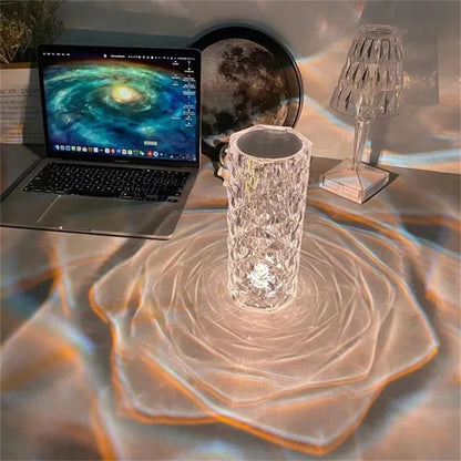 3/16 LED Crystal Table Lamp Rose Light Projector USB (Multi Colors)