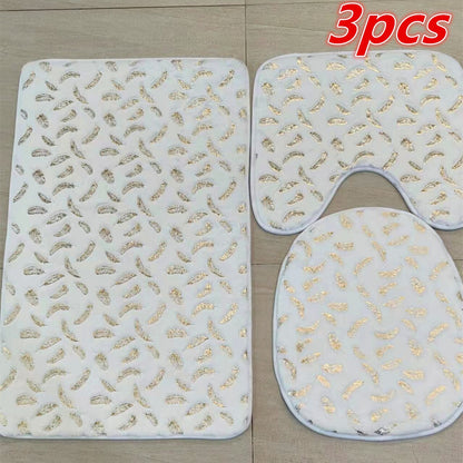 Bathroom Toilet Mats Set Anti Slip (Multi Styles/Colors)