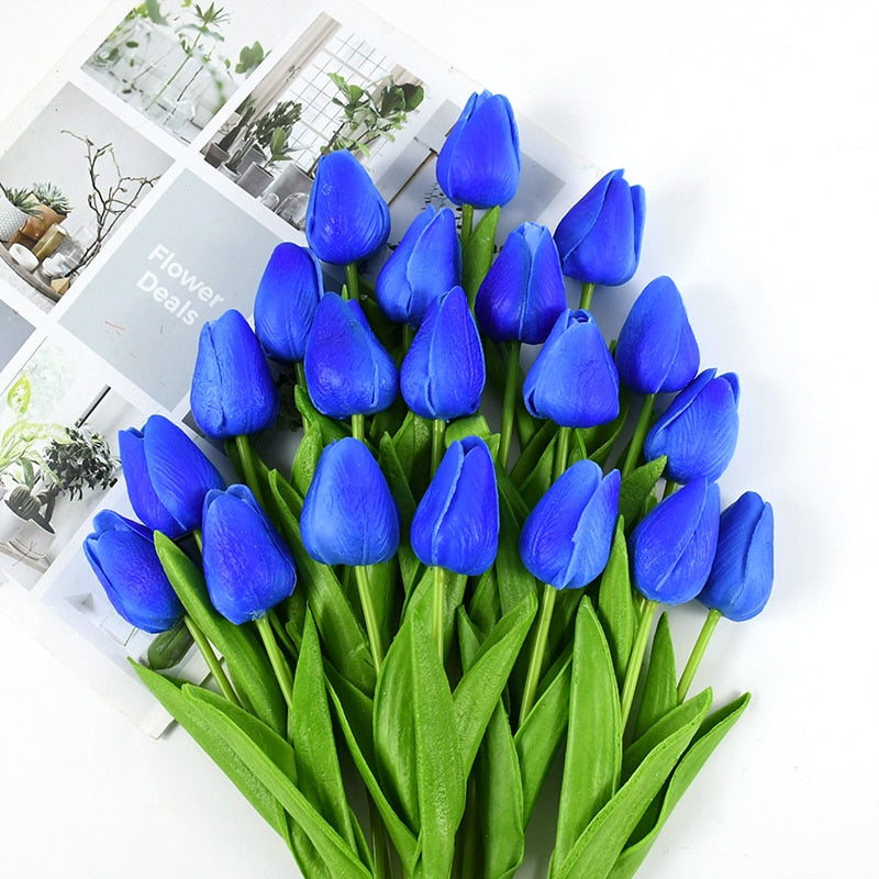 35 cm Tulip Flower Artificial Tulip Bouquet 10/5Pcs PE Foam Fake Flower Decor Home Garden Bouquet Decor