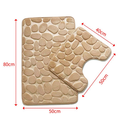 Bathroom Bath Mat Set Toilet Mat Non-slip Bath Mat