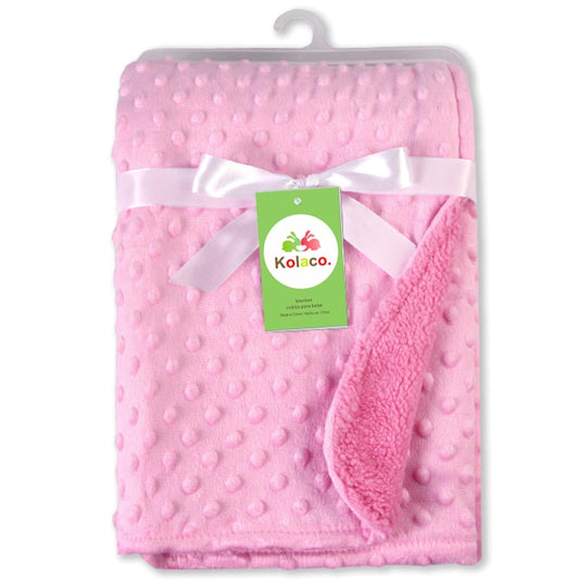 Baby Fleece Thermal Soft Newborn Blanket Solid Bedding Set