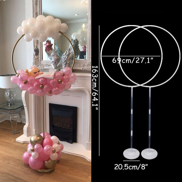 1set Heart Shape Balloon Stand Circle Holder Column Balloons Arch Happy Birthday Ballon Kids Baby Shower Wedding Party Decor