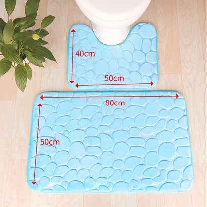 Bathroom Bath Mat Set Toilet Mat Non-slip Bath Mat