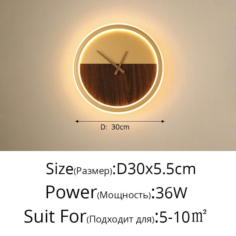 Modern LED Clock Wall Lamp Foyer (Multi Styles/Colors)