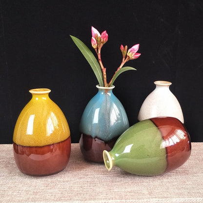 Modern Flower Glazed Ceramic Craft Vase (Multi Colors)