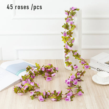 1pcs Artificial Flowers Vine 45pcs / 69pcs Rose DIY Decoration Fake Flower Home Room Decor Wall Hanging Garland Plants