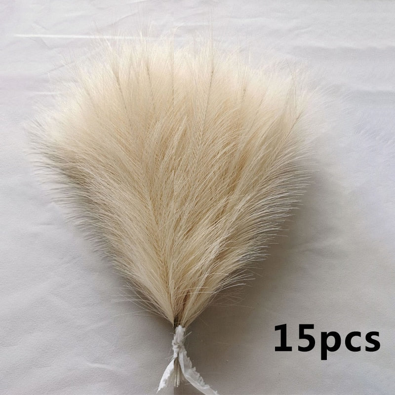 15pcs Artificial Pampas Grass Flower Bouquet (Multi Colors)