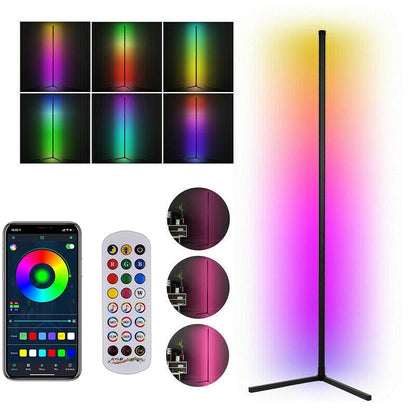 59 inch Dimmable Control Corner Floor Standing Lamps Remote LED RGB Light (Multi Size)