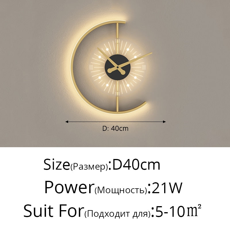 Modern LED Clock Wall Lamp Foyer (Multi Styles/Colors)