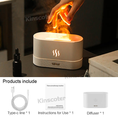 Kinscoter Aroma Diffuser Air Humidifier Ultrasonic Cool Mist Maker Fogger Led Essential Oil Flame Lamp Diffuser (Multi Colors)