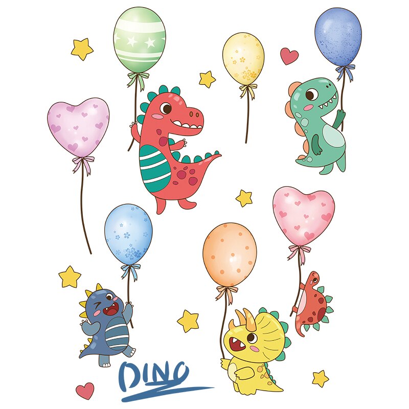 Cartoon Dinosaur Wall Stickers DIY Animal Mural Decals