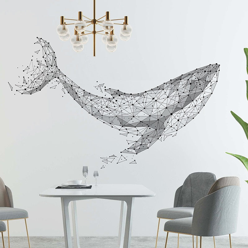 Cartoon Whale Animal Wall Stickers DIY Ocean Animal Wall Decal